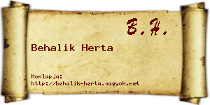 Behalik Herta névjegykártya